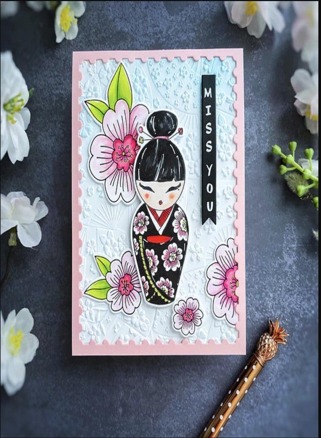 Spellbinders Alex Syberia Designs Floral Fans 3D Embossing Folder, 5.5x8.5 inches from The Springtime in Kyoto Collection - Image 3