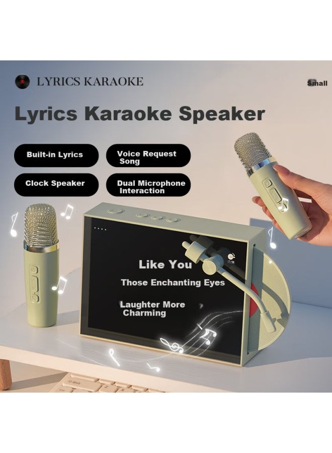 Ten Thousand Fires Bluetooth Speaker With Microphone, All-in-one Home Ktv Sound System, Singing Artifact With Lyrics Speaker Microphone Karaoke Machine For Girls Birthday Gift - Image 1