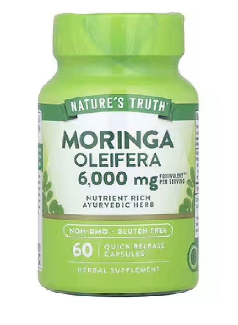 Moringa Oleifera, 60 Quick Release Capsules (3,000 mg per Capsule)