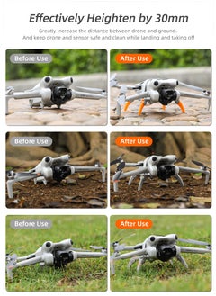 Generic طقم تمديد معدات الهبوط القابلة للطي لملحقات طائرة DJI Mini 4 Pro بدون طيار باللون البرتقالي  - Image 3