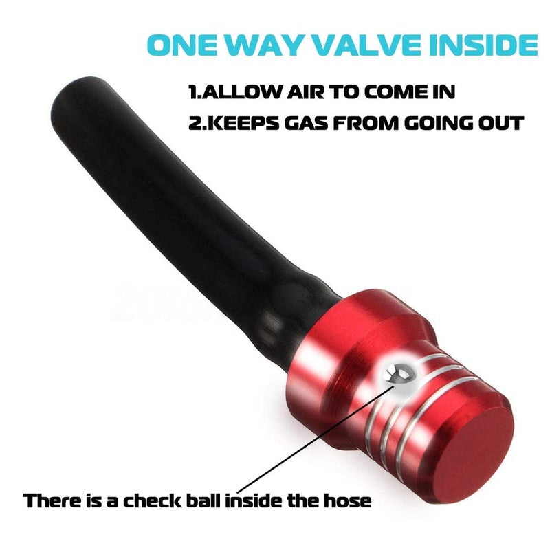 APPYU 2Pcs ATV Gas Tank Vent Hose Air Vent Hose Gas Fuel Cap Universal CNC Tank Valve Vent Tube with Check Ball Aluminum Breather for YZ80 YZ85 YZ125 YZ250 YZ250F YZ400F YZ426F YZ450F Blue - Image 2