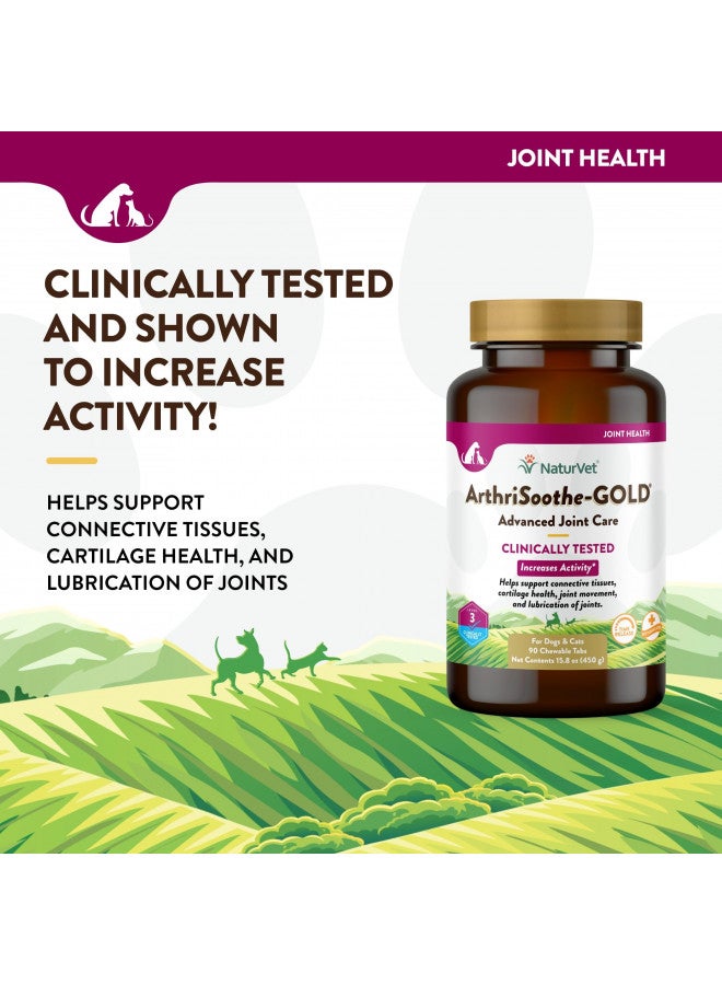 NaturVet NaturVet ArthriSoothe-GOLD Level 3 Advanced Joint Care | Clinically Tested to Support Connective Tissue, Cartilage Health & Joint Movement | Enhanced with Glucosamine, MSM, Chondroitin & Green Lipped Mussel | For Dogs & Cats | 90 Chewable Tab  - Image 3