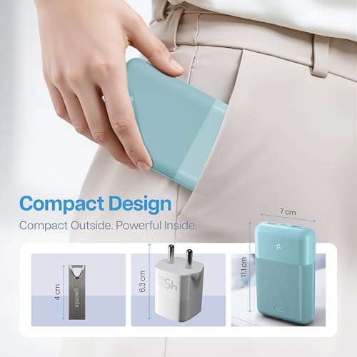 Geonix Helio C200 Power Bank 20000mAh | 22.5W Fast Charging Power Bank |Slim | Dual USB & Type-C Outputs + Extra Type-C Port | High Capacity Portable Charger, 1 Year Warranty, Blue - Image 4
