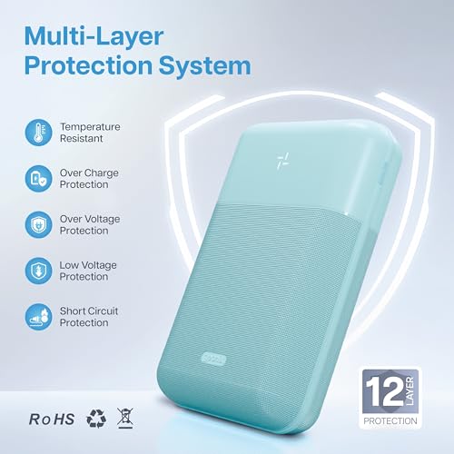 Geonix Helio C200 Power Bank 20000mAh | 22.5W Fast Charging Power Bank |Slim | Dual USB & Type-C Outputs + Extra Type-C Port | High Capacity Portable Charger, 1 Year Warranty, Blue - Image 5