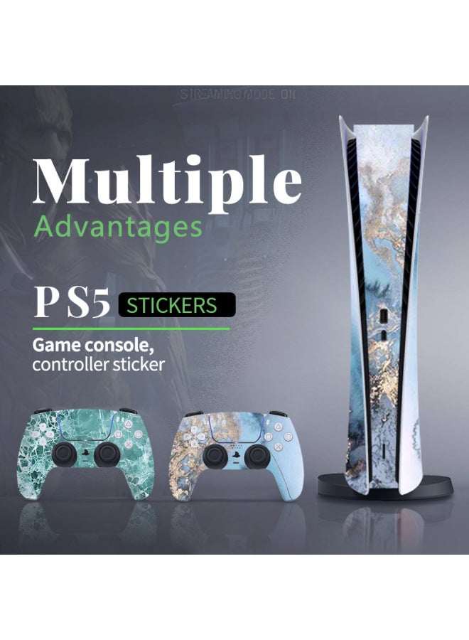 For Sony PS5 Game Console Sticker Digital Version Of The Protective Film Fashion Marble Full Set Of Sticker Film-Color:PS5SlimDigitalQT-18413 - Image 3