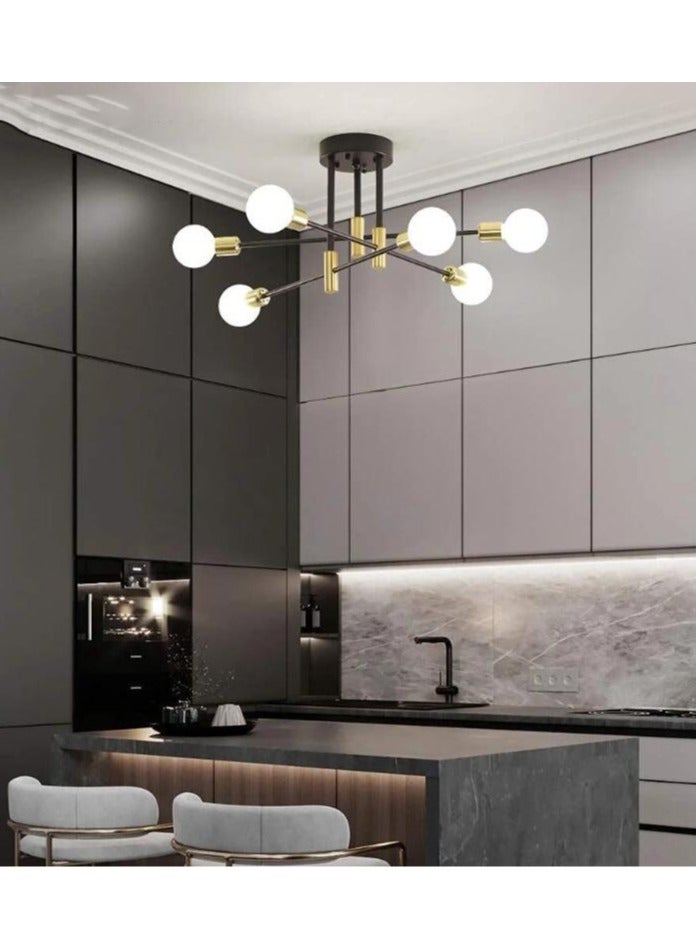 6 رؤوس ثريا حديثة مصباح سقف LED حديث لغرفة المعيشة غرفة الطعام غرفة النوم المطبخ، المصابيح غير متضمنة - Image 2