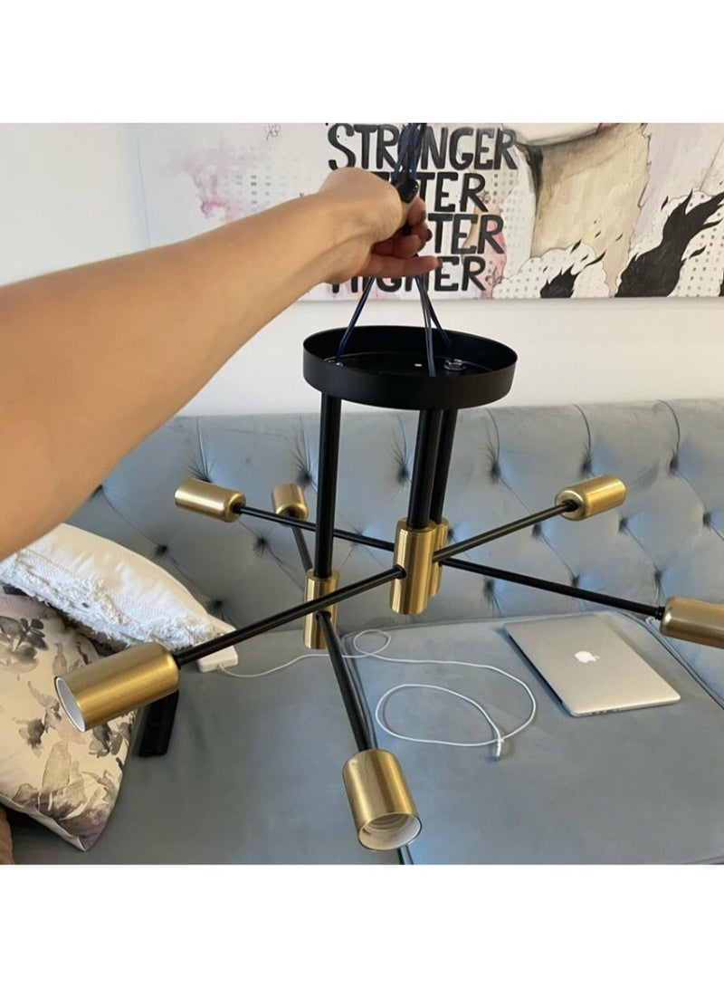 6 رؤوس ثريا حديثة مصباح سقف LED حديث لغرفة المعيشة غرفة الطعام غرفة النوم المطبخ، المصابيح غير متضمنة - Image 3