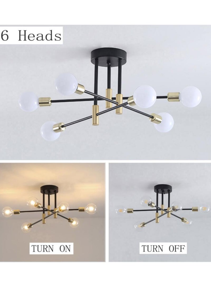 6 رؤوس ثريا حديثة مصباح سقف LED حديث لغرفة المعيشة غرفة الطعام غرفة النوم المطبخ، المصابيح غير متضمنة - Image 5