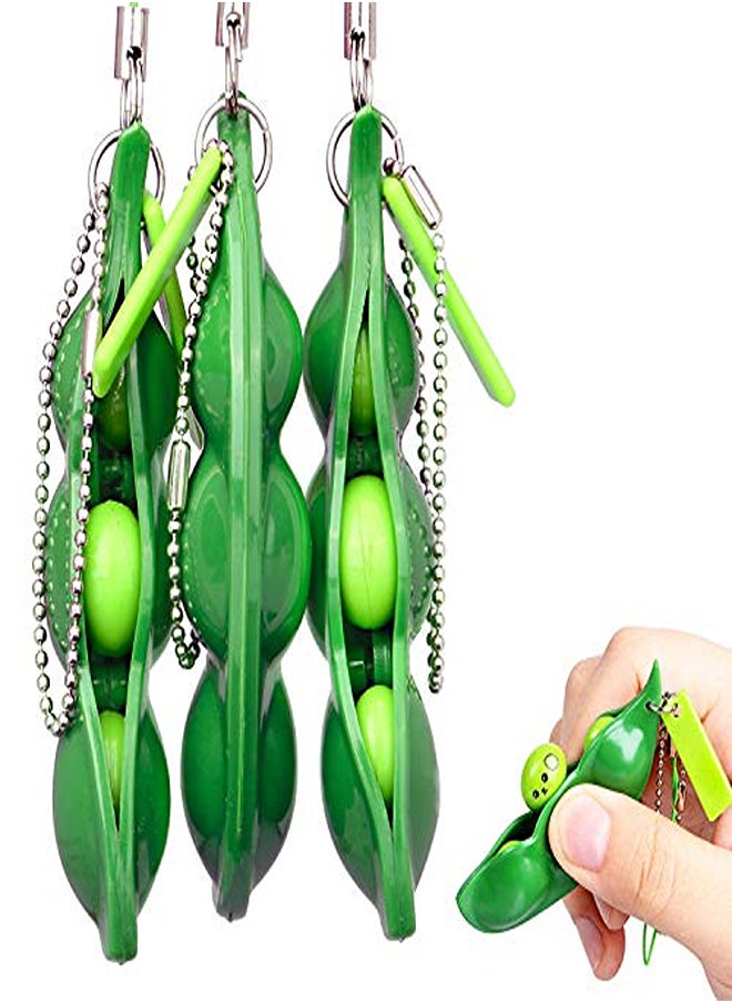 Generic - Stress Relief Keychain, 3 Pack Squeeze Bean Fidget Toy - Image 1