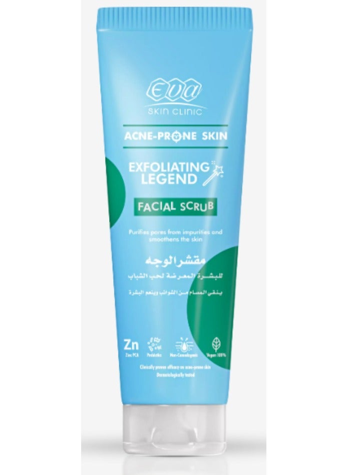 Eva Skin Clinic Acne Facial Scrub - Gentle Exfoliator for Acne-Prone Skin - (100ml) - Image 1