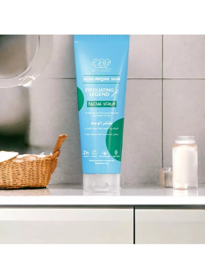 Eva Skin Clinic Acne Facial Scrub - Gentle Exfoliator for Acne-Prone Skin - (100ml) - Image 4