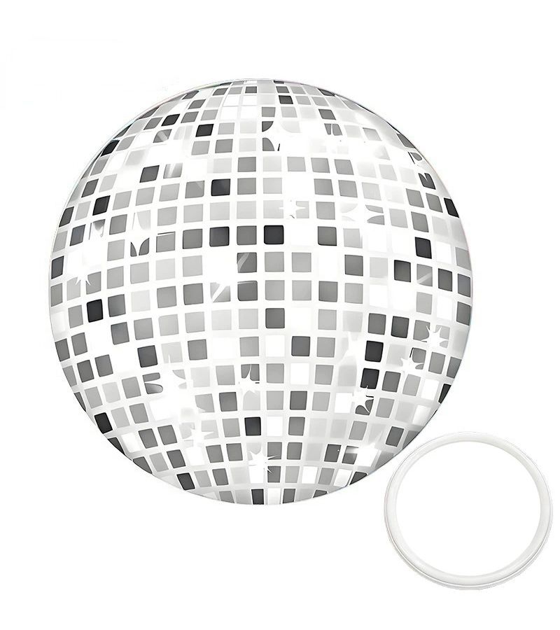 1pc Disco Ball Mirror Black White Checkered Handheld Mini Travel Pocket Makeup Mirror - Image 1