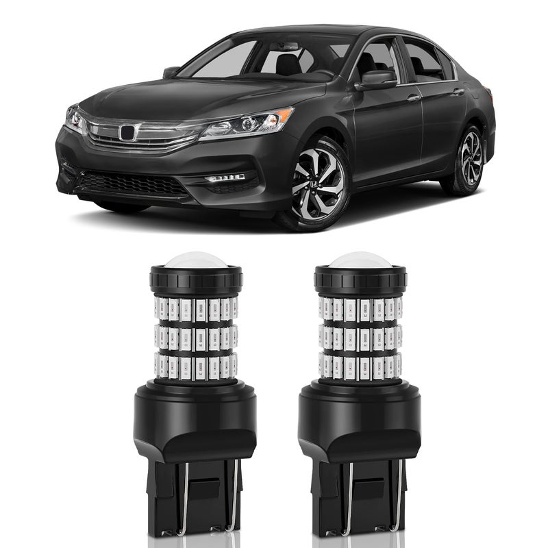 MEALAM Brilliant Red T20 7443 7444 7440 LED Bulbs with Projector Brake Tail Lights Compatible with Honda Accord 20032005  20082017 Brake Light and 20032005  20082012 Tail Light Pack of 2