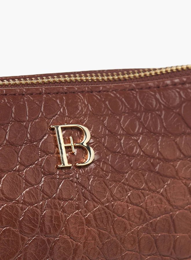 Flora Bella By Shoexpress Textured Shoulder Bag with Detachable Strap and Zip Closure