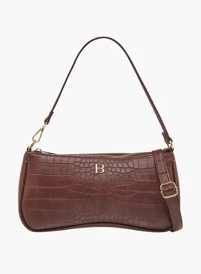 Flora Bella By Shoexpress Textured Shoulder Bag with Detachable Strap and Zip Closure