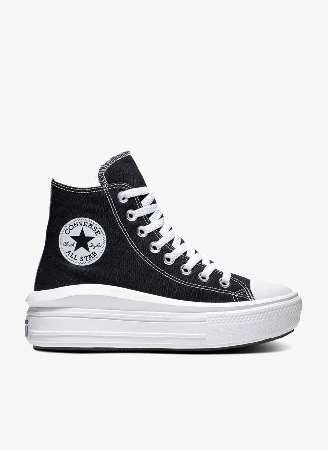 Converse Women's High-Top Sneakers with Rubber Sole in Black, Natural Ivory, and White - Image 1