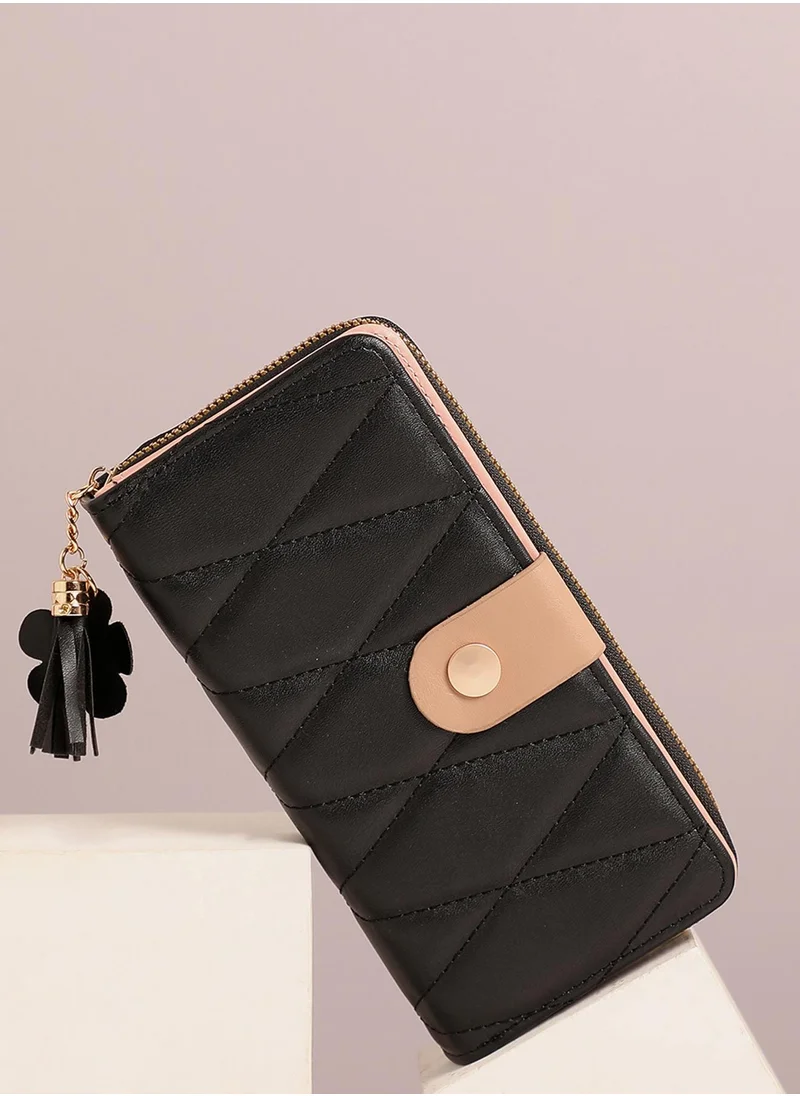Haute Sauce Black Textured Vegan Leather Wallet