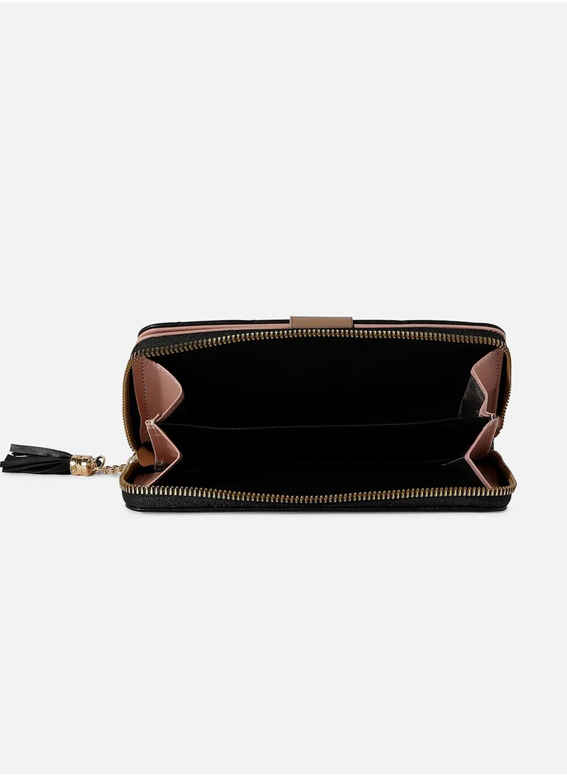 Haute Sauce Black Textured Vegan Leather Wallet