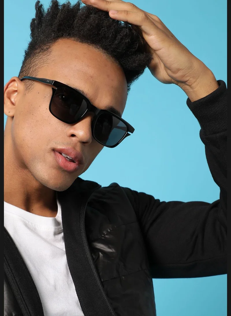 French Accent Men Grey Lens Black Other Sunglasses