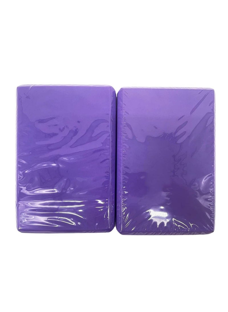 SKY-TOUCH Yoga Block 2 Pack High Density EVA Foam Blocks, Non-Slip Surface Cork Yoga Brick 9"x6"x3"Eco-Friendly EVA Foam Exercise Blocks Set for Improved Stretching Yoga/Pilates/Meditation-Purple  - Image 3
