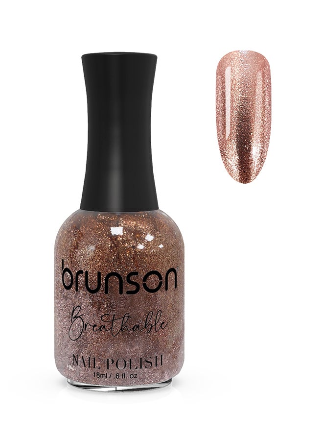 brunson طلاء أظافر قابل للتنفس طلاء أظافر حلال مناسب للوضوء سريع الجفاف نباتي طويل الأمد وسهل التقشير 18 مل BH255
