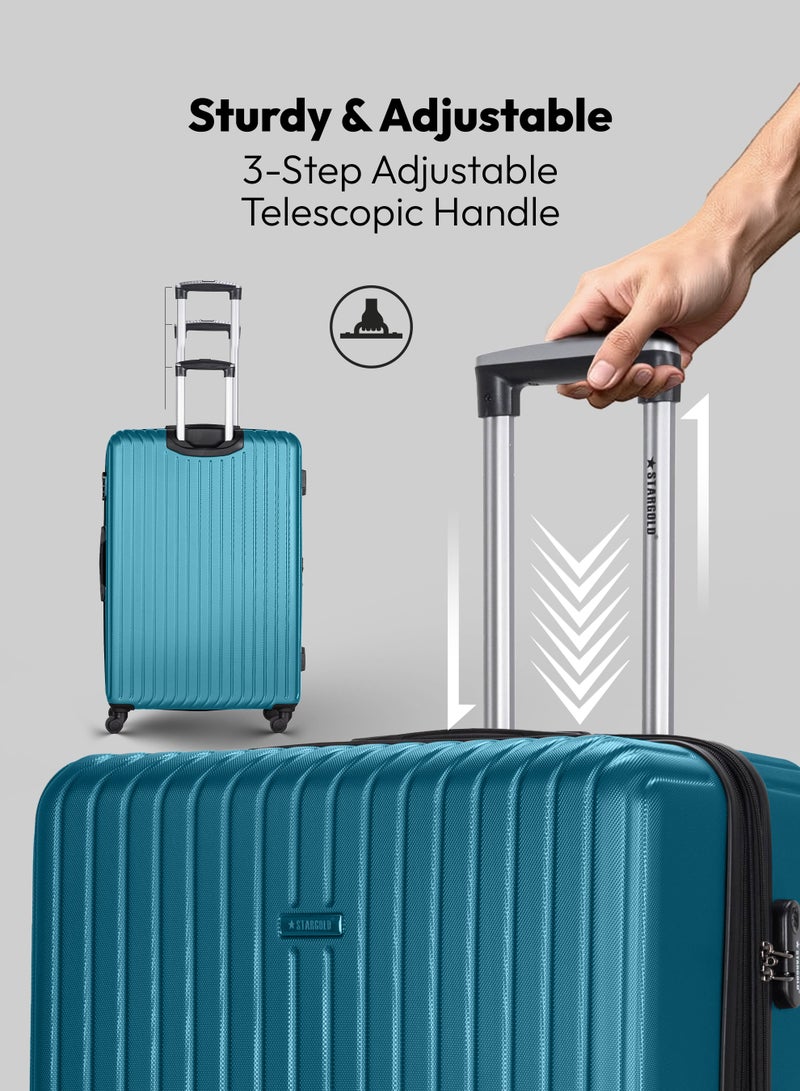ستارجولد مجموعة أمتعة من 4 قطع، حقيبة سفر صلبة من مادة ABS مع سحاب قابل للتمدد، وعجلات دوارة 360 درجة، وقفل رقمي، وحقيبة سفر خفيفة الوزن بعجلات - Image 5