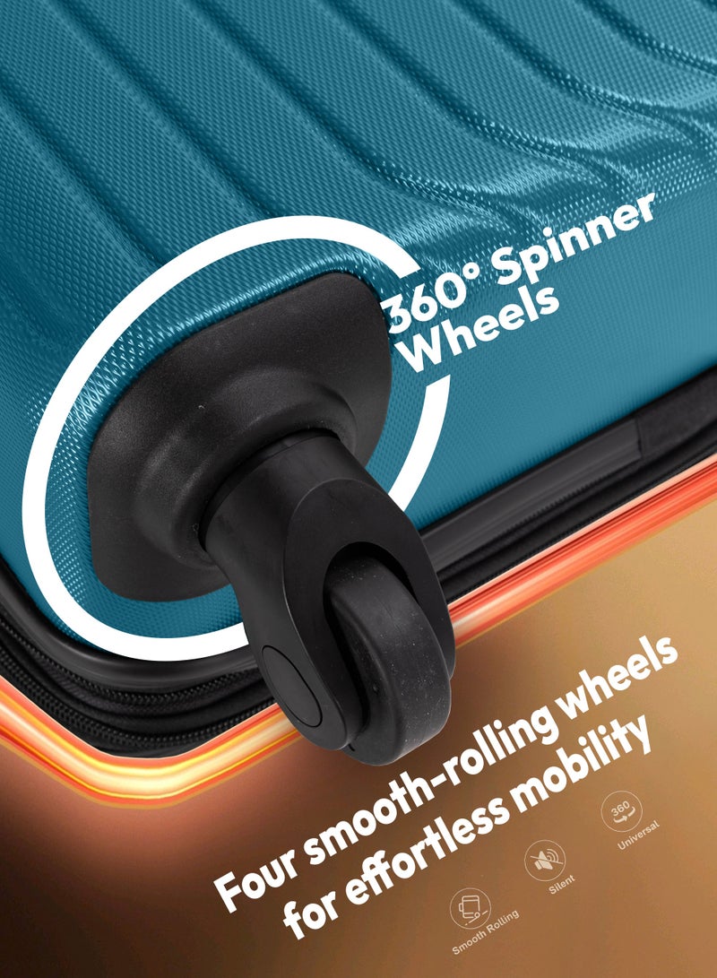 ستارجولد مجموعة أمتعة من 4 قطع، حقيبة سفر صلبة من مادة ABS مع سحاب قابل للتمدد، وعجلات دوارة 360 درجة، وقفل رقمي، وحقيبة سفر خفيفة الوزن بعجلات - Image 3