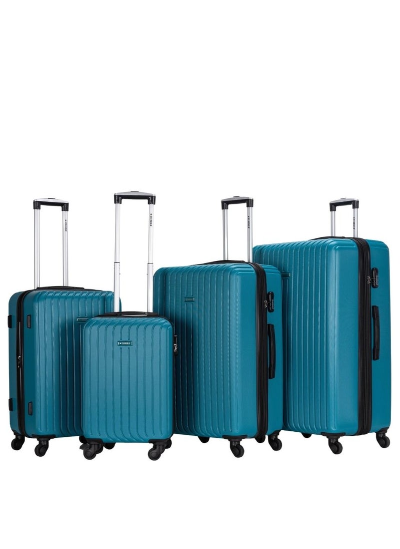 Stargold - 4 Pack Of Hardside Spinner Number Locked Luggage Trolley Indigo Blue - Image 1