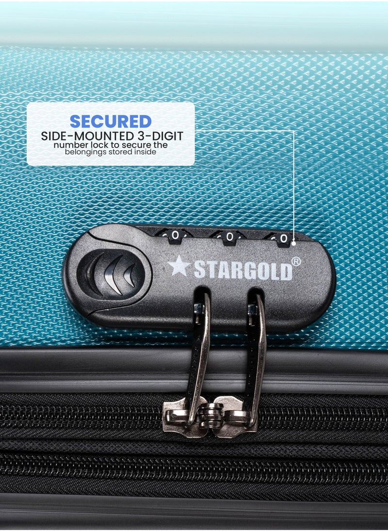 Stargold - 4 Pack Of Hardside Spinner Number Locked Luggage Trolley Indigo Blue - Image 1