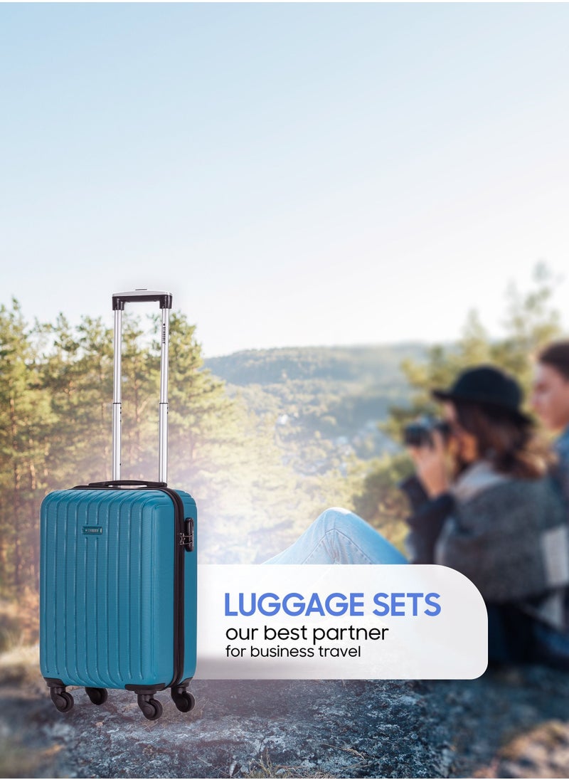 Stargold - 4 Pack Of Hardside Spinner Number Locked Luggage Trolley Indigo Blue - Image 1