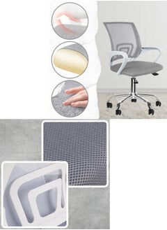 Bolivia's Ergonomic Office Chair with Lumbar Support & Breathable Mesh Back - Comfy Desk Chair with Thickened High-Density Sponge Seat, 360° Swivel & Adjustable Height | Heavy-Duty Metal Base for Home & Office Use Gray  - Image 4
