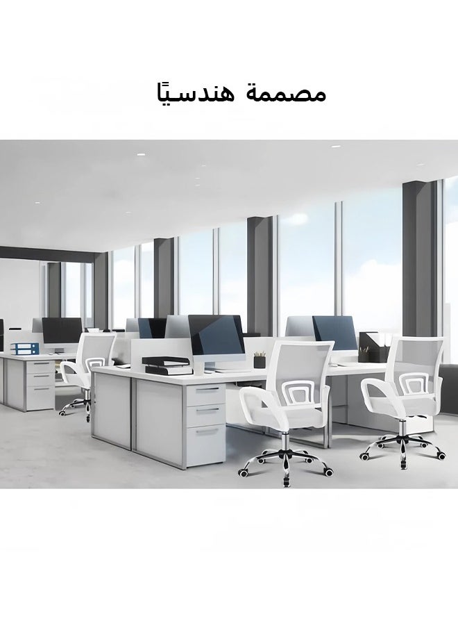 بوليفياز - كرسي مكتب مريح بتصميم مريح للجسم مع دعم ظهر قابل للتعديل ومسند شبكي تنفس - كرسي مكتبي بإسفنج عالي الكثافة وقاعدة معدنية متينة | يدور ٣٦٠ درجة وارتفاع قابل للضبط للمنزل والمكاتب كرسي رمادي - Image 1