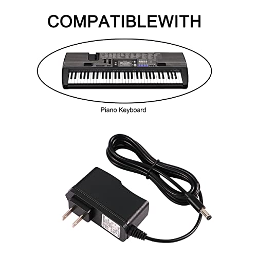 SmallSpark 9.5V 1A AC/DC Power Supply Adapter for Casio Piano Keyboard ADE95100LU/B SA-46 SA-47 SA76 SA-77 SA-78 CTK-2080 CTK-2550 CTK-3200 CTK-3500 LK-265 LK-280 CT-X700 CT-X800 CT-S300 Charger Cable (6 FT) - Image 3