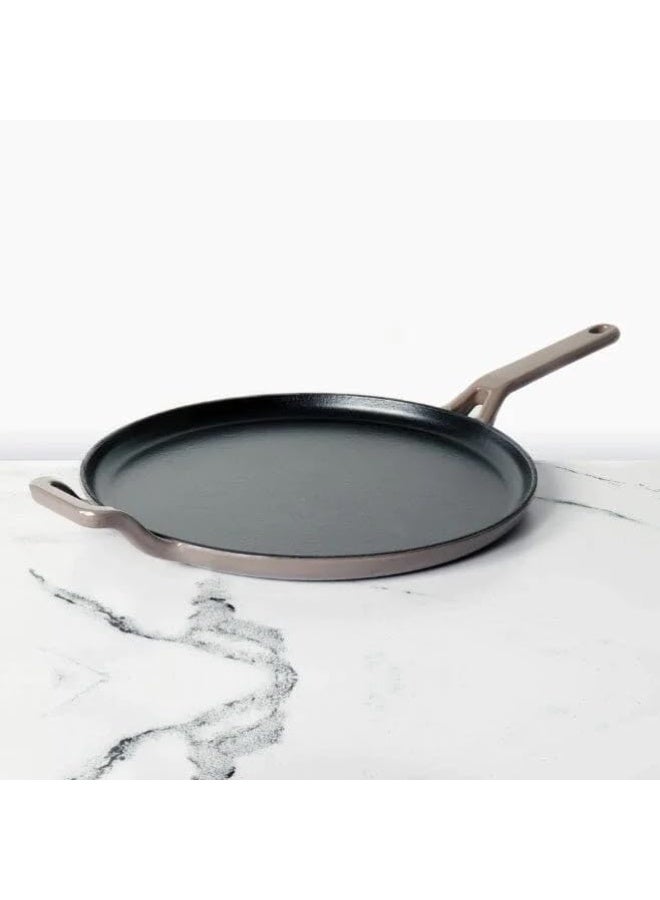 Meyer Enamel Cast Iron Dosa Tawa Pan | Roti Tawa With Induction Base | Iron Cookware for Kitchen, 28cm, Grey - Image 4