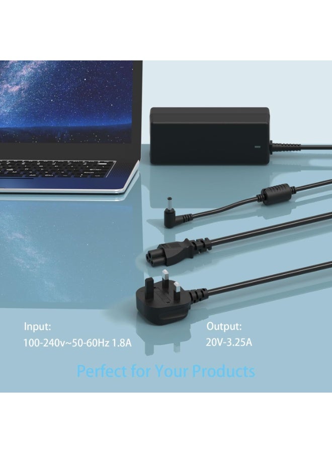 جاي إس بازار شاحن لابتوب 65 وات متوافق مع أجهزة Lenovo Ideapad 100 110s 120s 310 310S 320 320S 330 330S 510S 520 710 C340 S340 S145 V15 V110 V145 Yoga 310 510 520 530 N22 N23 مزود محول الطاقة - Image 2