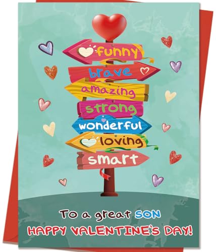 Mcduldul Valentines Cards for Son | Funny Son Valentines Cards Gifts from Dad Mom Parent with Printed Message Inside - Image 1