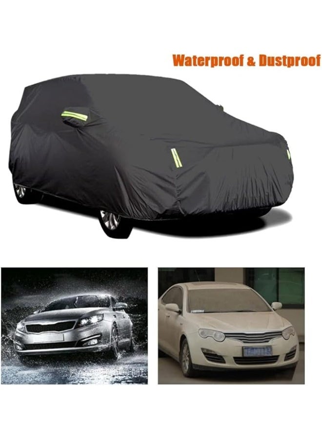 Double Layer Car Cover, Heavy Duty PVC Outer Layer with Soft Cotton Inner Lining, Full Vehicle Protection Against Rain, Dust, Sun and Outdoor Weather, Durable Waterproof Cover for Large SUVs - Image 2