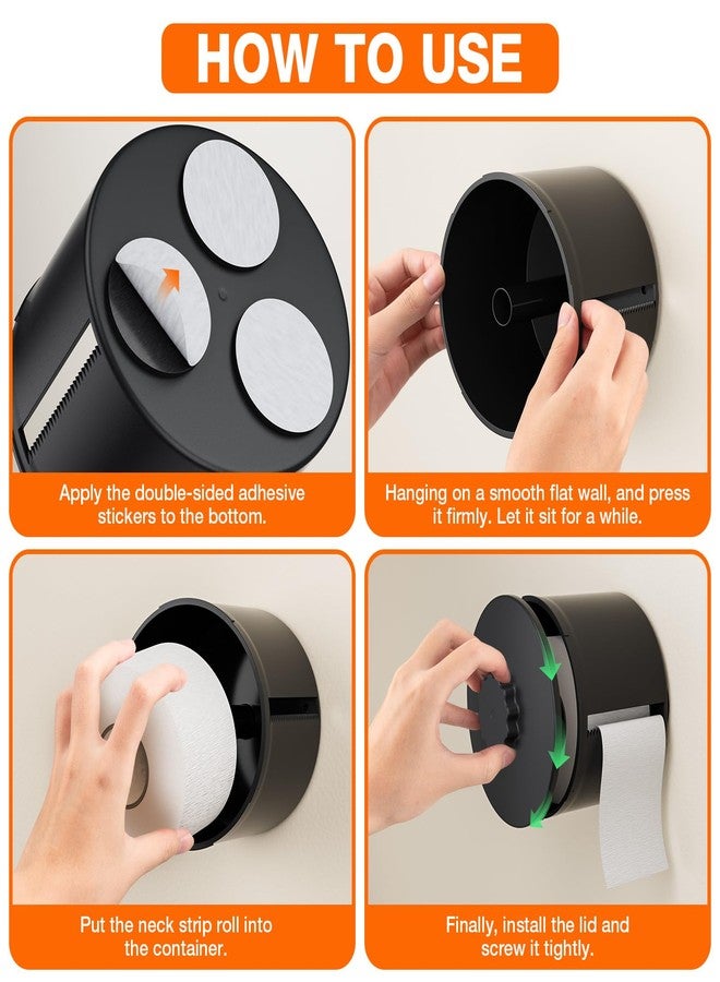 Noverlife Neck Strip Dispenser, Black Barber Neck Strip Holder Dispenser with 4PCS Adhesive Pads for Wall Mounting Hanging Up, Neck Strip Paper Roll Dispenser Neck Strip Container for Hair Salon & Barber Shop - Image 2