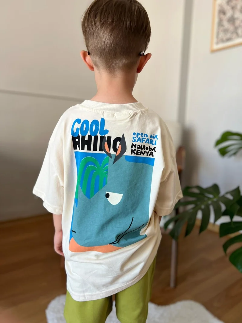 مينيمن جيجيليري My Little Ones Cool Rhino Boy's Set - Cream-Green