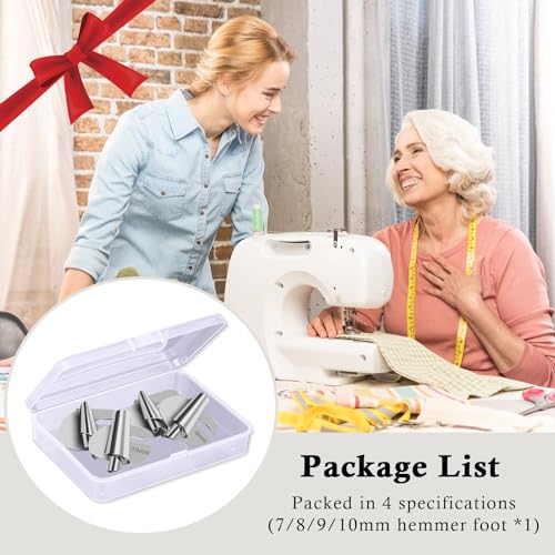 TIGARI Rolled Hem Presser Foot, Sewing Rolled Hemmer Foot, 7/8/9/10mm Wide Rolled Hem Pressure Foot Sewing Machine Feet Hemming Machine Hand Sewing Machine Sewing Accessories - Image 5