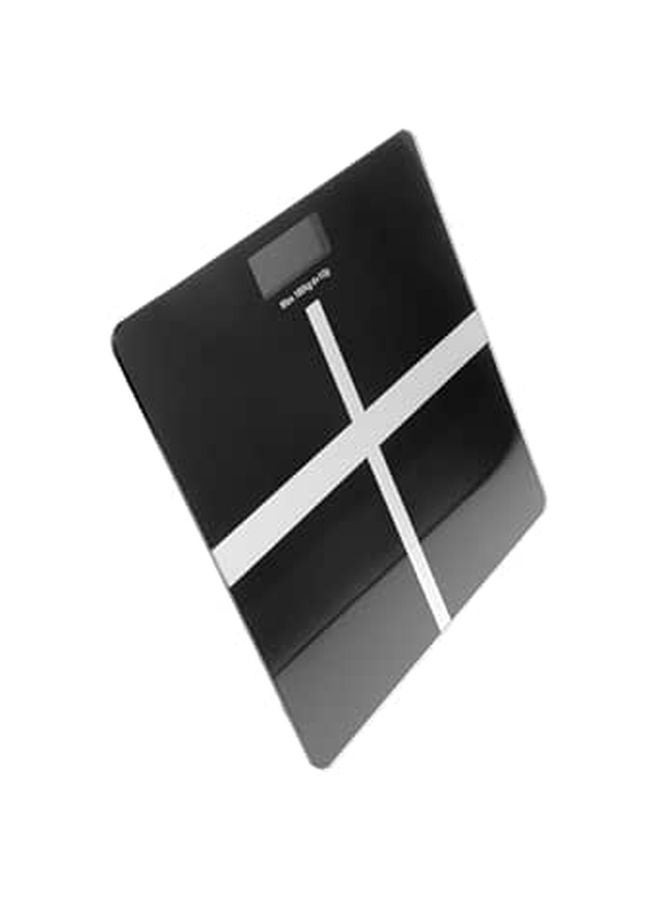 ميزان رقمي لوزن الجسم قابل لإعادة الشحن عبر منفذ USB مقاس 26x26 سم - أسود لمراقبة اللياقة والصحة بدقة - Image 1