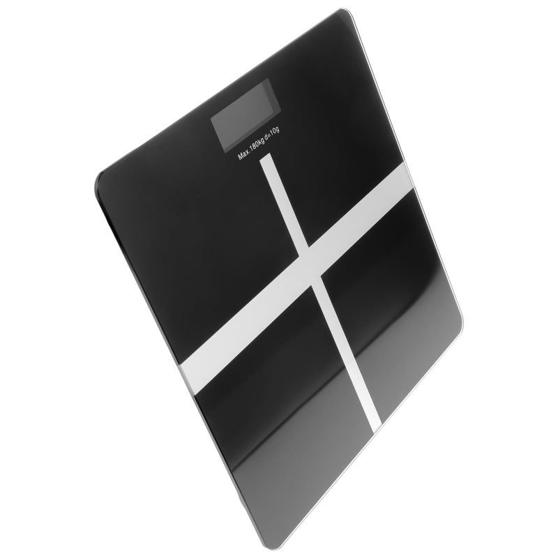 ميزان رقمي لوزن الجسم قابل لإعادة الشحن عبر منفذ USB مقاس 26x26 سم - أسود لمراقبة اللياقة والصحة بدقة - Image 2