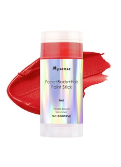 Mysense Mysense Red Face Body Hair Paint Stick,Water Based Washable Temporary Hair Color,Non-toxic Cream Body Paint for Adults amd Kids Halloween SFX Millie Helluva Boss Cosplay Devil Makeup,0.5oz  - Image 1