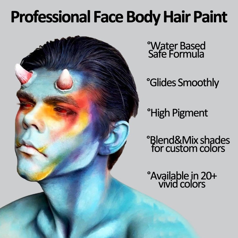 Mysense Red Face Body Hair Paint Stick,Water Based Washable Temporary Hair Color,Non-toxic Cream Body Paint for Adults and Kids Halloween SFX Cosplay Devil Makeup,0.5oz - Image 2
