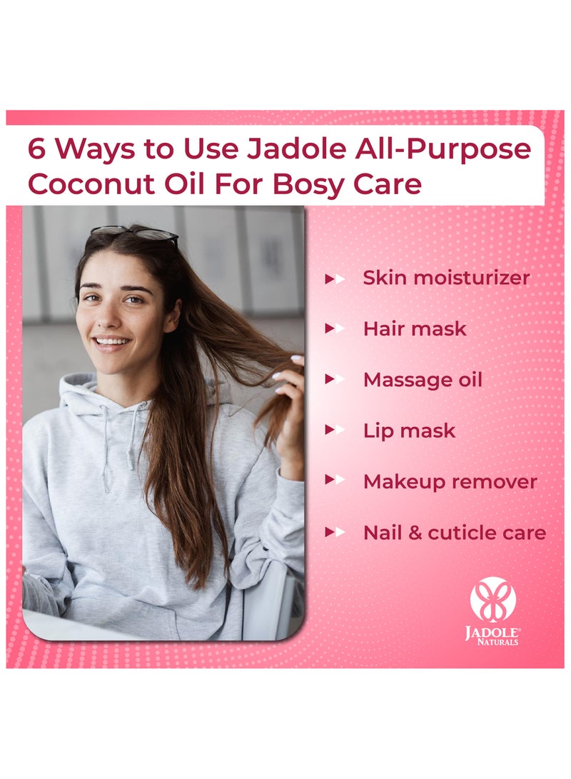 Jadole Naturals Coconut Oil, Improve Hair Growth, Adds Volume, Shine & Moisturize - Image 3