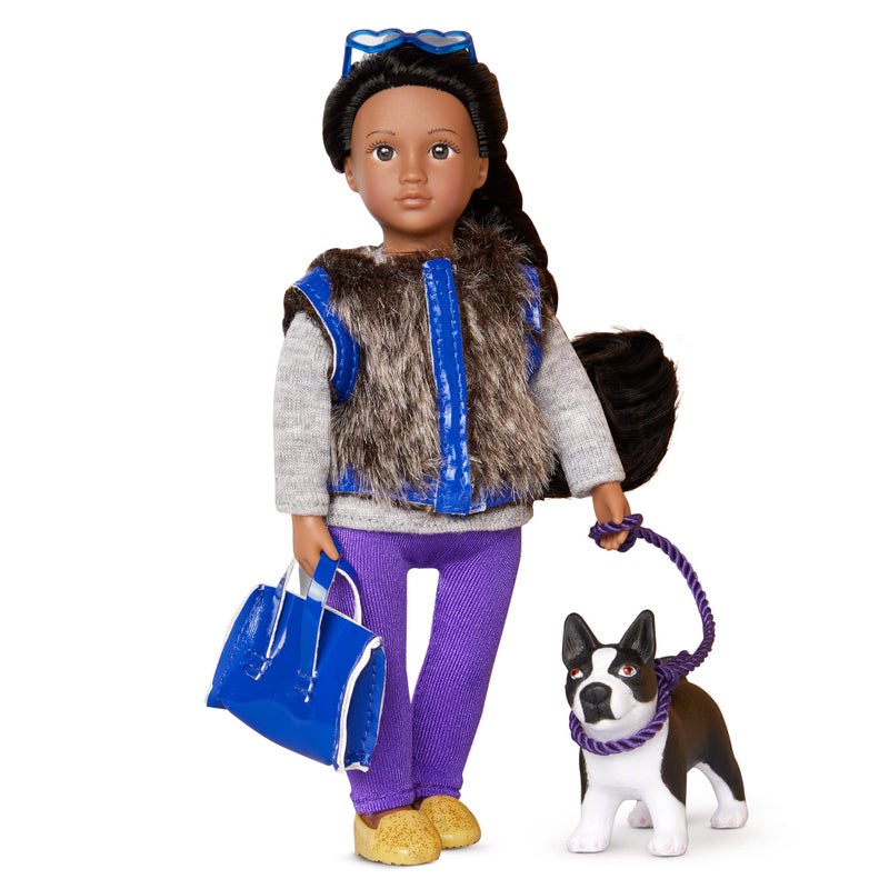 Lori Mini Doll Toy Dog 6Inch Doll Boston Terrier Pup Play Set with Outfit Animal Accessories Ilyssa Indigo Playset for Kids 3 Years - Image 3