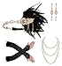 Cizoe 1920s Gatsby Accessories Set for Women Flapper Headband 20s Headpiece Necklace Glovesdb - Image 3