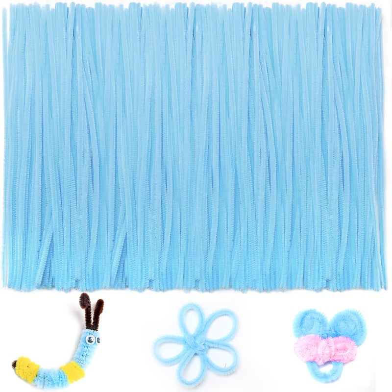 Iooleem 200pcs Light Blue Pipe Cleaners, Chenille Stems, Pipe Cleaners for Crafts, Pipe Cleaner Crafts, Art and Craft Supplies. - Image 1