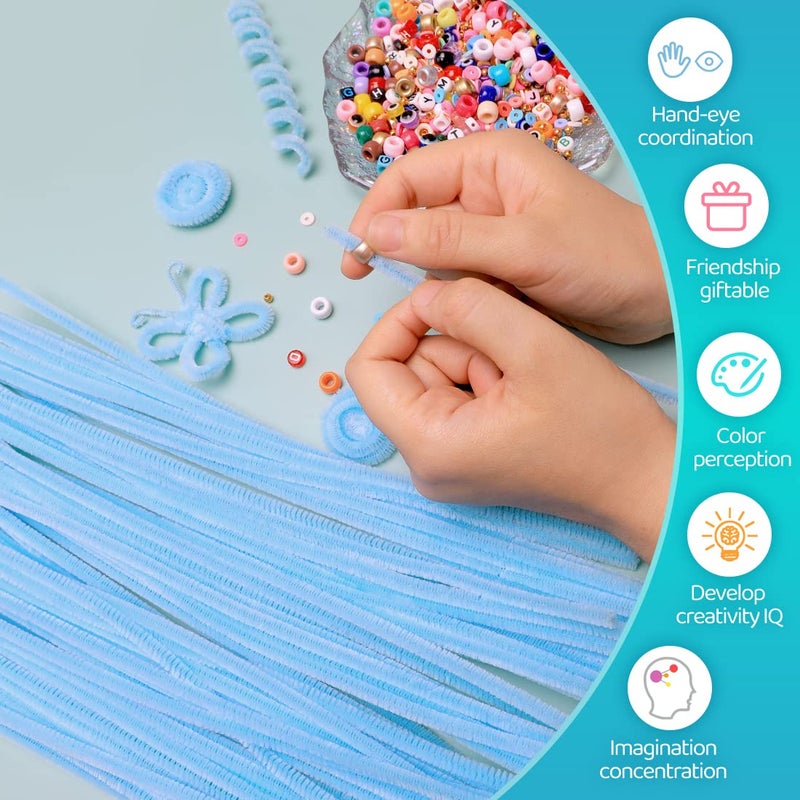 Iooleem 200pcs Light Blue Pipe Cleaners, Chenille Stems, Pipe Cleaners for Crafts, Pipe Cleaner Crafts, Art and Craft Supplies. - Image 3