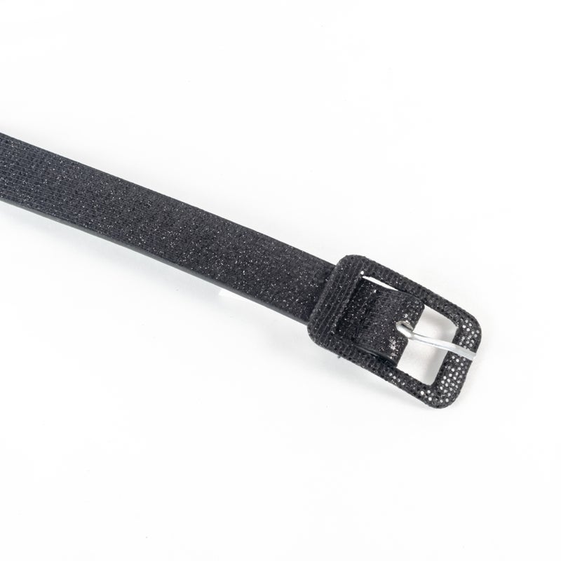 ذا بلاك بيرل اكسسوريز حزام جلد أسود لامع حريمي - سواريه - Image 2